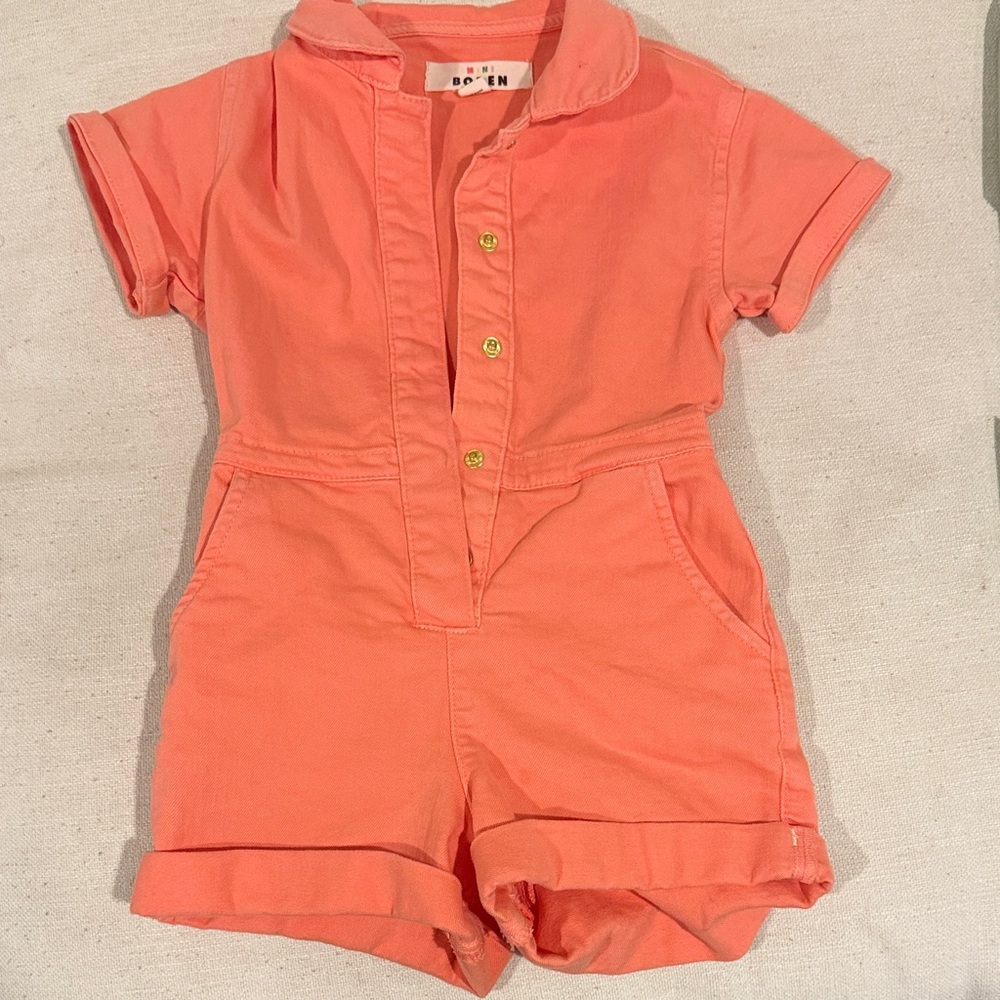 Mini Biden Coral Kids Romper